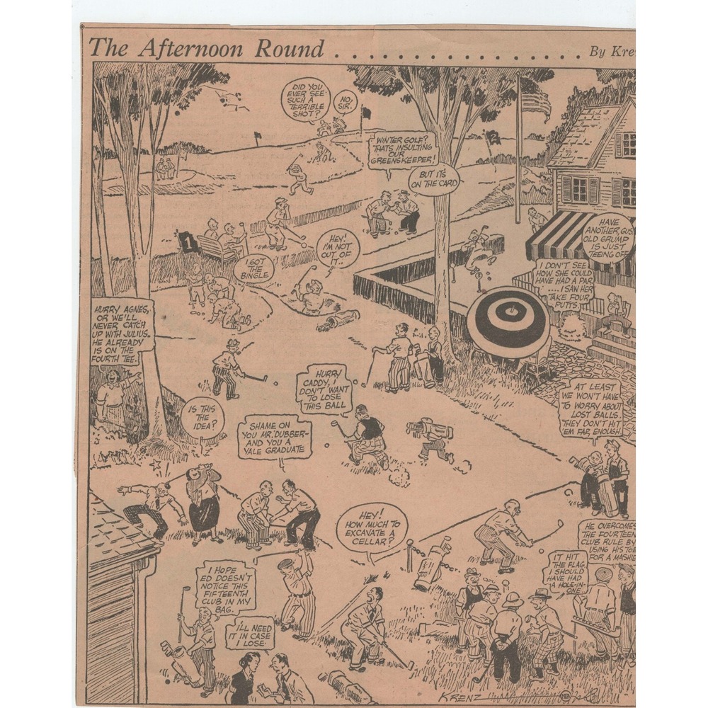 Vintage The Afternoon Round Golf Comic Strip Clipping by Krenz Sports Satire G- - Picture 1 of 1